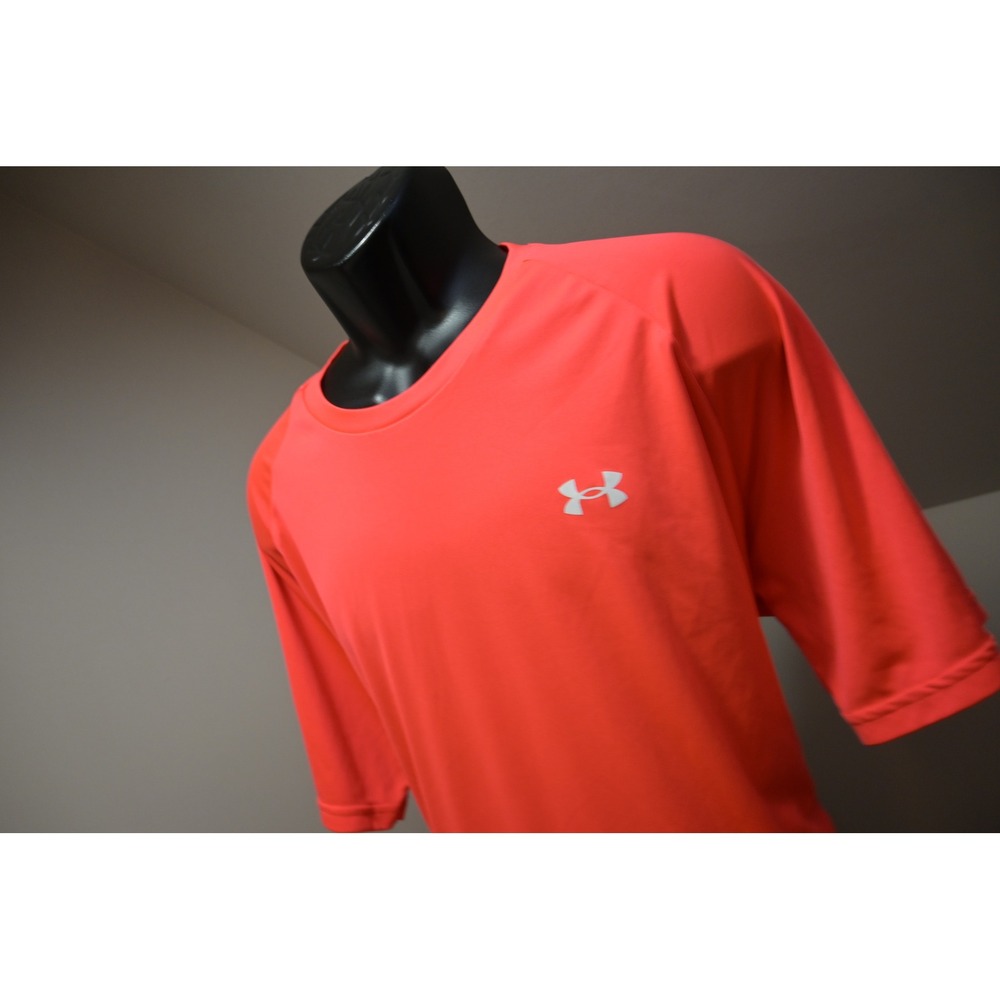 Under Armour Shirt Mens XXL Neon Orange Loose Fit Raglan Performance Excellent